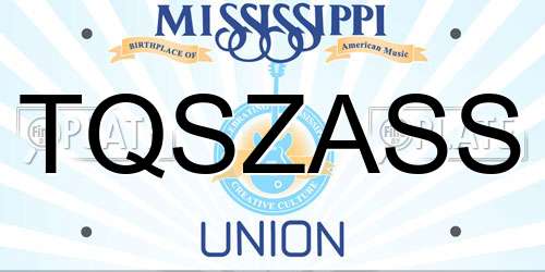 TQSZASS Mississippi License Plate