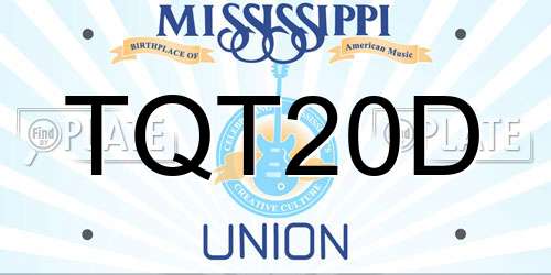 TQT20D Mississippi License Plate