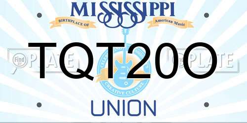 TQT20O Mississippi License Plate