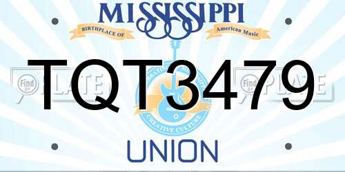 TQT3479 Mississippi License Plate