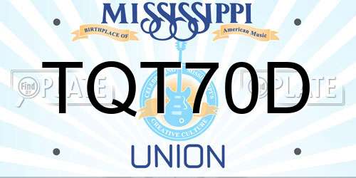TQT70D Mississippi License Plate