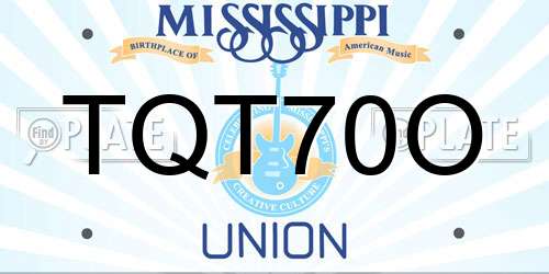 TQT70O Mississippi License Plate