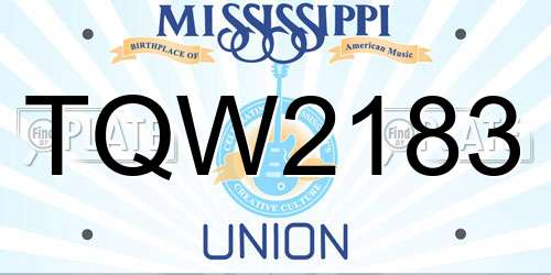 TQW2183 Mississippi License Plate