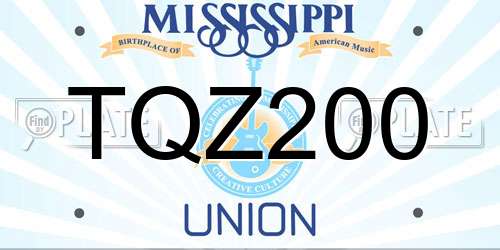 TQZ200 Mississippi License Plate