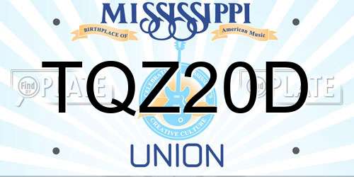 TQZ20D Mississippi License Plate
