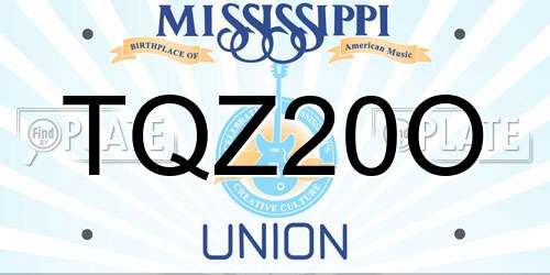 TQZ20O Mississippi License Plate