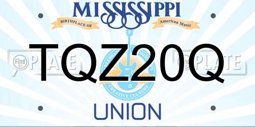 TQZ20Q Mississippi License Plate