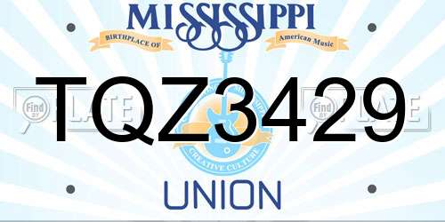 TQZ3429 Mississippi License Plate