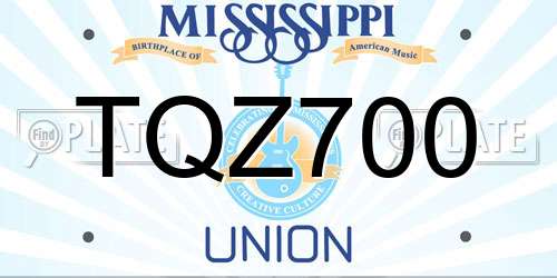 TQZ700 Mississippi License Plate