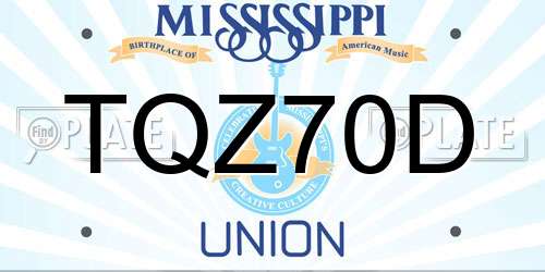 TQZ70D Mississippi License Plate