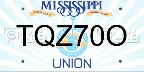 TQZ70O Mississippi License Plate