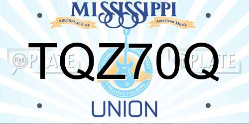 TQZ70Q Mississippi License Plate