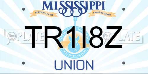 TR1I8Z Mississippi License Plate