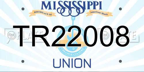 TR22008 Mississippi License Plate