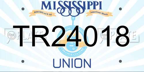 TR24018 Mississippi License Plate