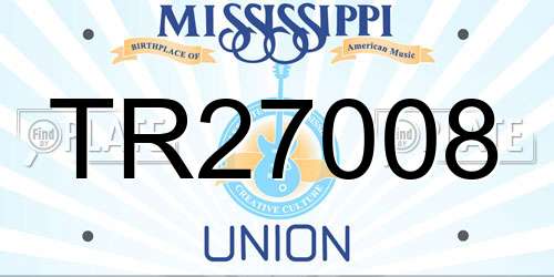 TR27008 Mississippi License Plate