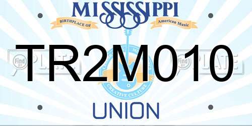 TR2M010 Mississippi License Plate