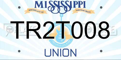 TR2T008 Mississippi License Plate