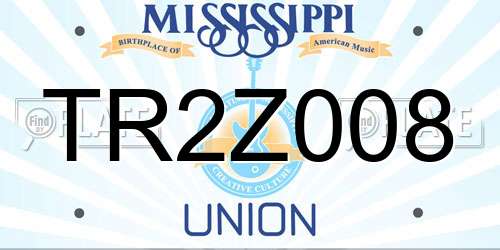 TR2Z008 Mississippi License Plate