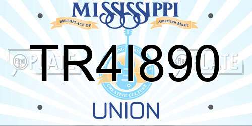 TR4I890 Mississippi License Plate
