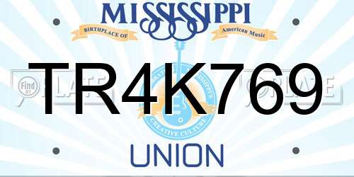 TR4K769 Mississippi License Plate