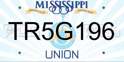 TR5G196 Mississippi License Plate