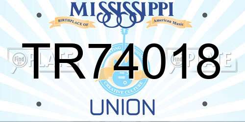 TR74018 Mississippi License Plate