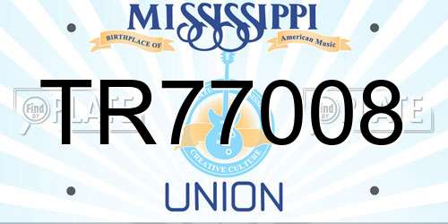 TR77008 Mississippi License Plate