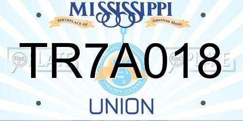 TR7A018 Mississippi License Plate