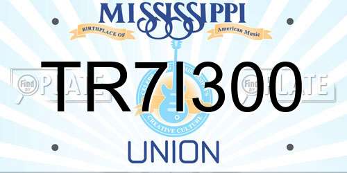 TR7I300 Mississippi License Plate