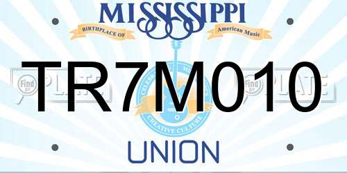 TR7M010 Mississippi License Plate