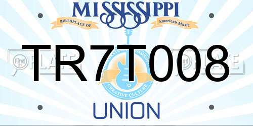 TR7T008 Mississippi License Plate