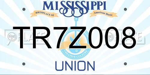 TR7Z008 Mississippi License Plate