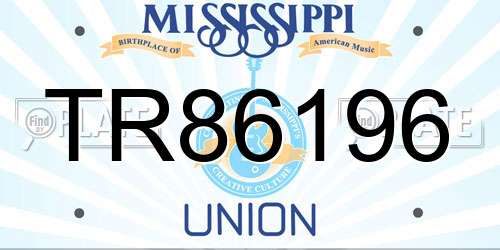 TR86196 Mississippi License Plate