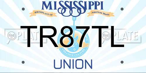 TR87TL Mississippi License Plate