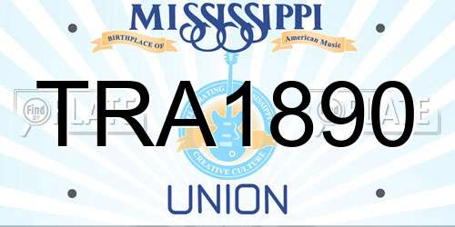 TRA1890 Mississippi License Plate