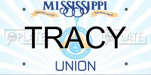 TRACY Mississippi License Plate