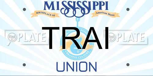 TRAI Mississippi License Plate