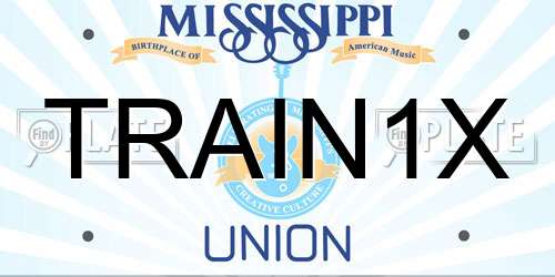 TRAIN1X Mississippi License Plate