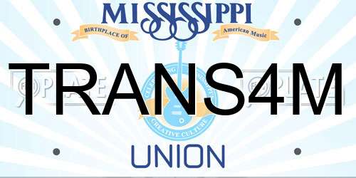 TRANS4M Mississippi License Plate