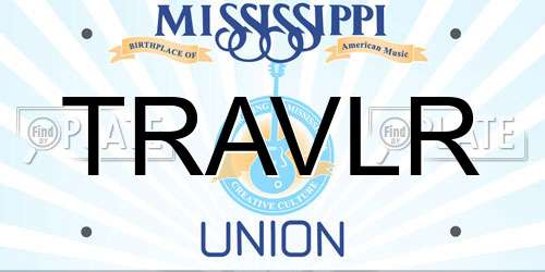 TRAVLR Mississippi License Plate