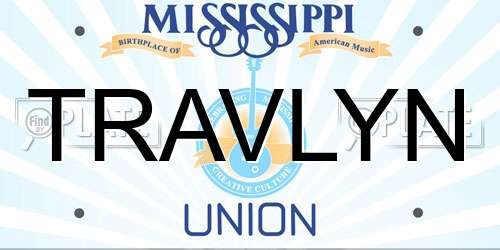 TRAVLYN Mississippi License Plate