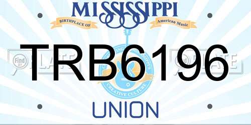 TRB6196 Mississippi License Plate