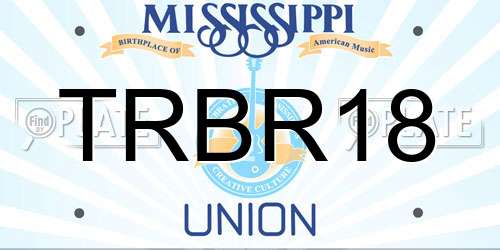 TRBR18 Mississippi License Plate