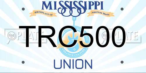 TRC500 Mississippi License Plate