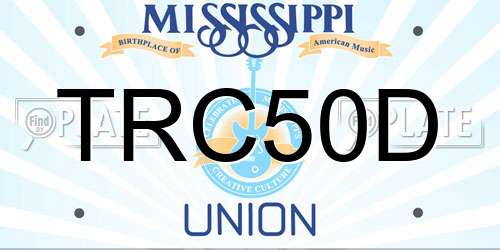 TRC50D Mississippi License Plate