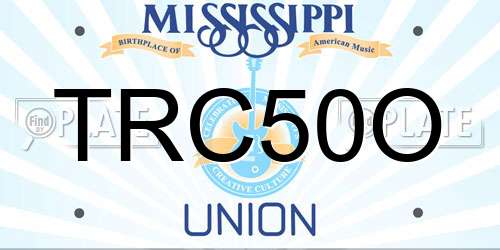 TRC50O Mississippi License Plate
