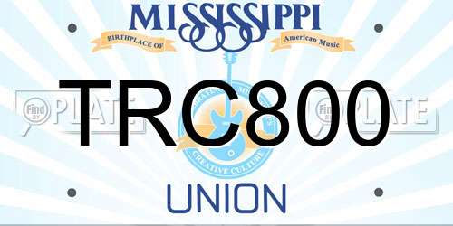 TRC800 Mississippi License Plate