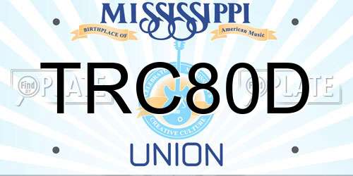 TRC80D Mississippi License Plate