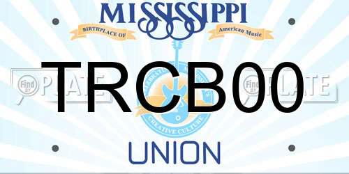 TRCB00 Mississippi License Plate